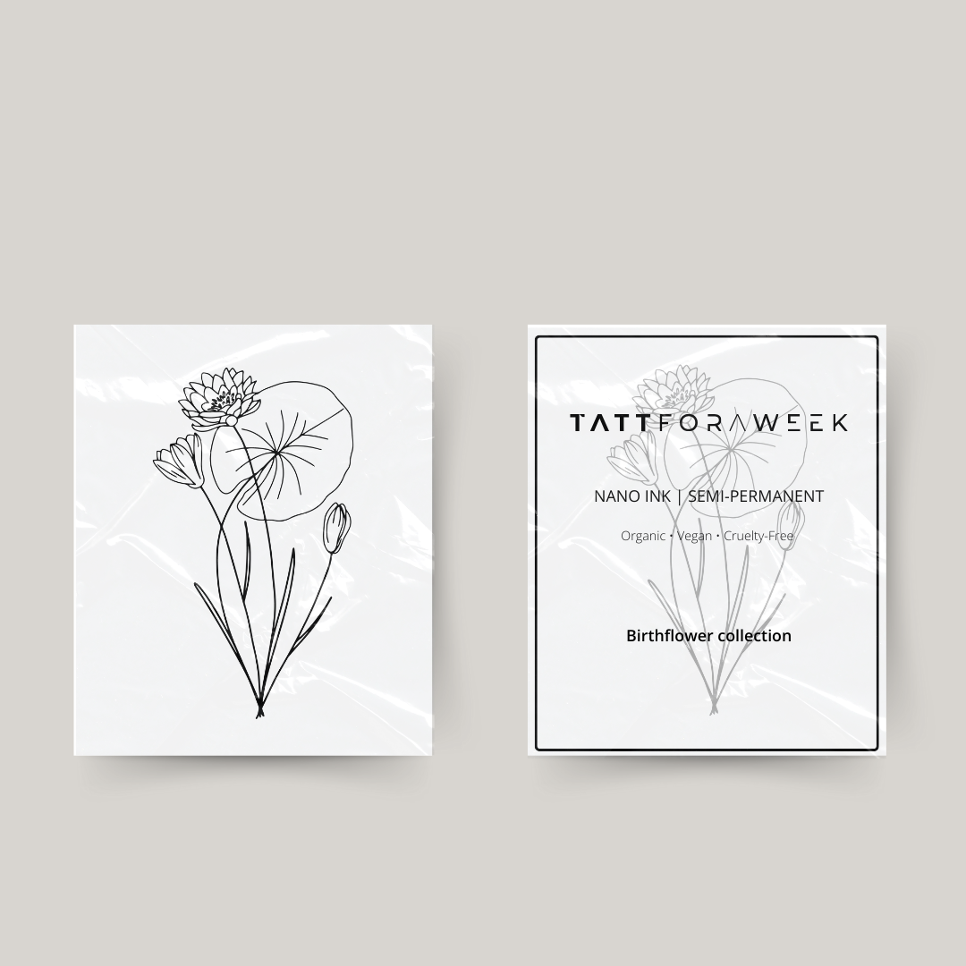 Tillfällig tatuering födelseblomma juli