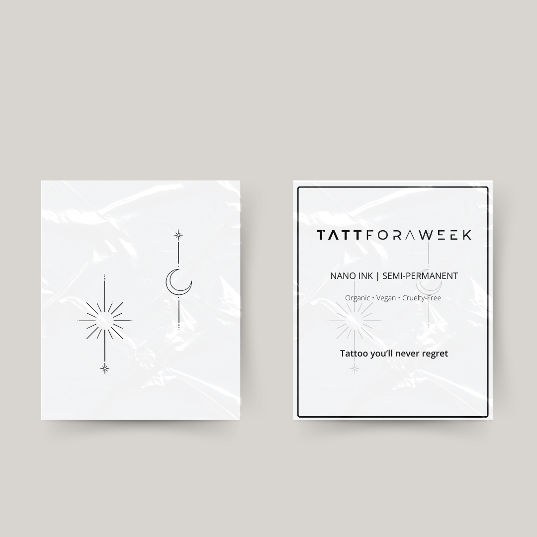 Tillfällig matchande tatuering sol & måne