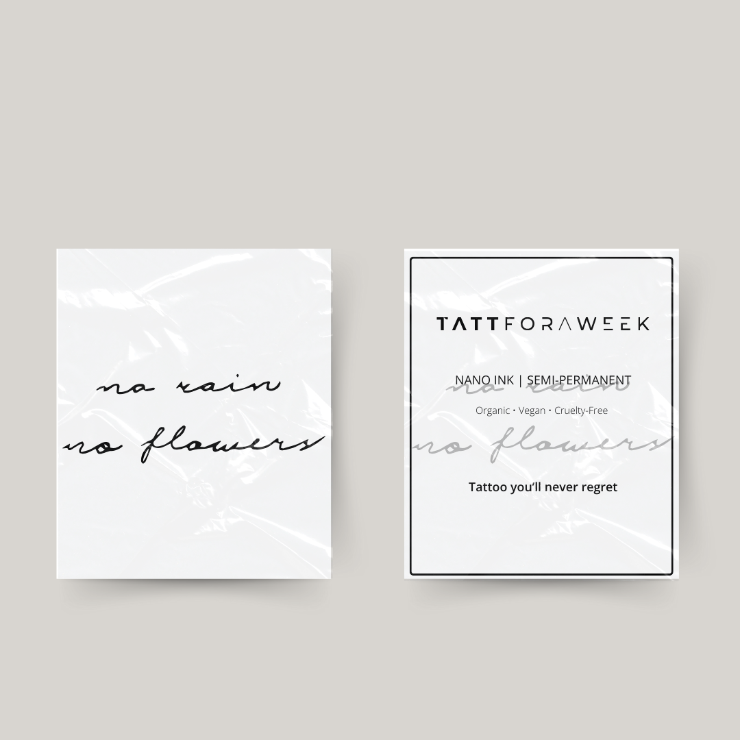 Tillfällig tatuering inget regn inga blommor
