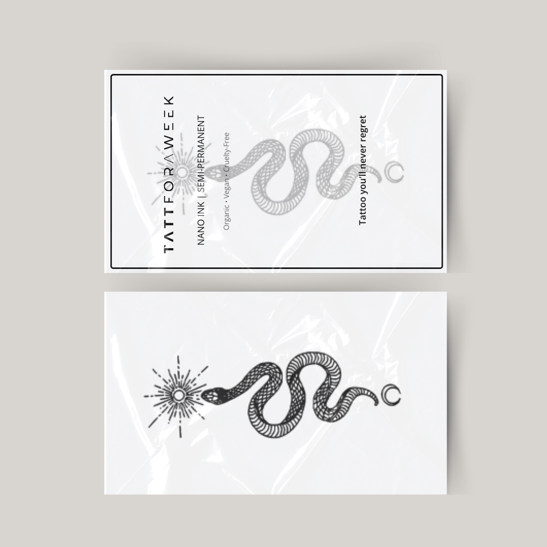 Tillfällig tatuering orm, sol och måne