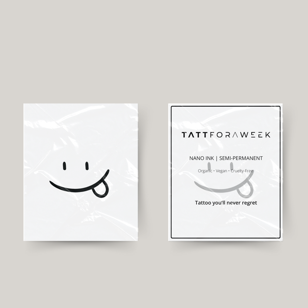 Tillfällig tatueringssmiley med tungan