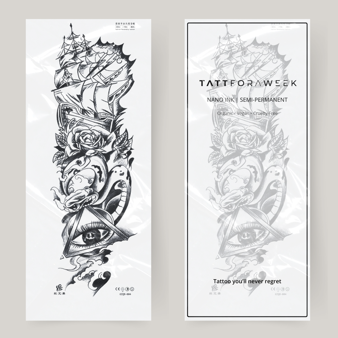 Nep tatuering sleeve ocean