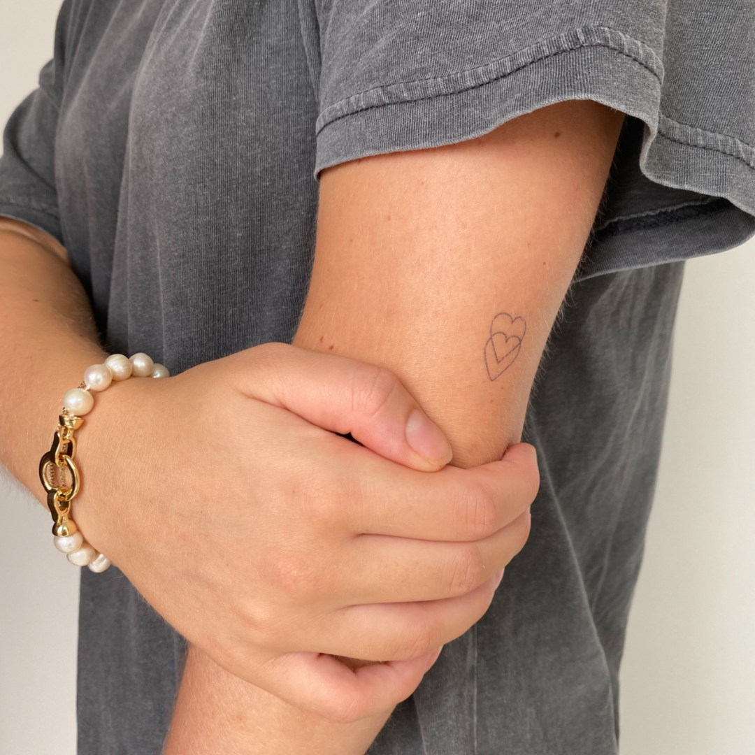 Tillfällig tatuering dubbelt hjärta