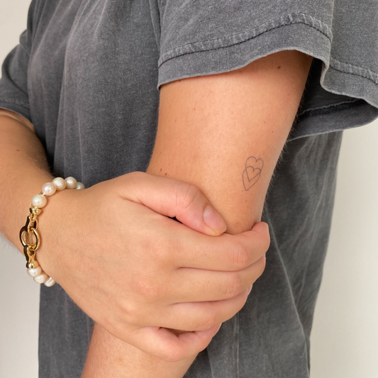 Tillfällig tatuering dubbelt hjärta