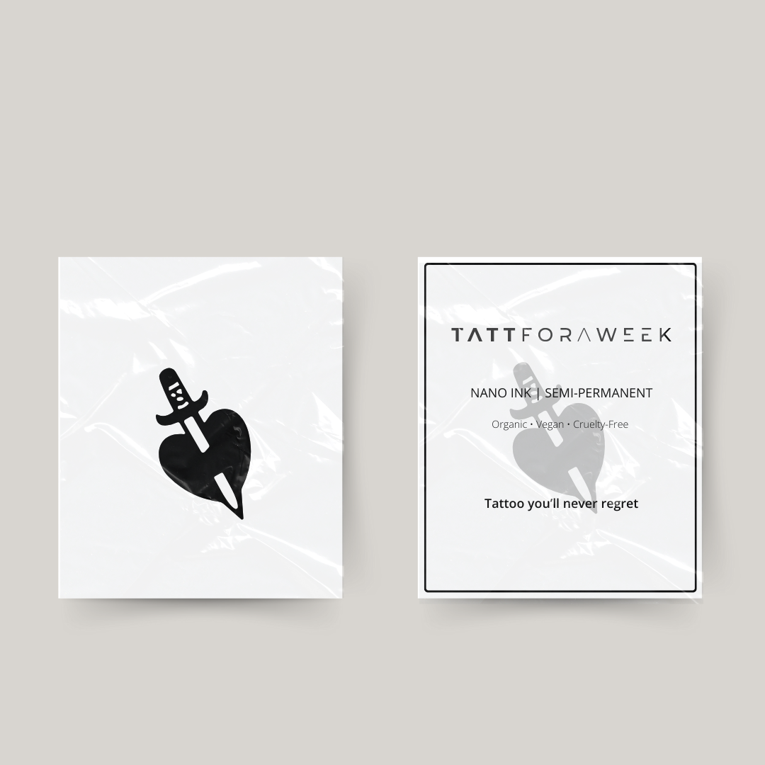 Tillfällig tatuering hjärta med svärd