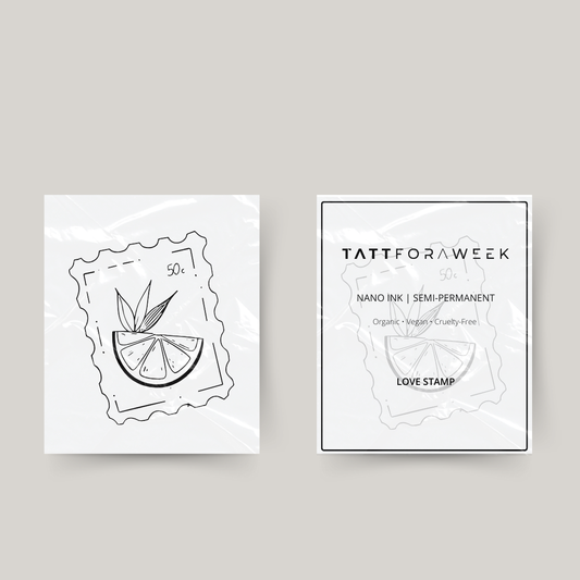 Tijdelijke tattoo postzegel citroenschijf