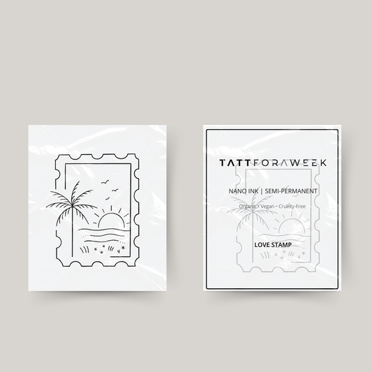 Tijdelijke tattoo postzegel tropisch eiland