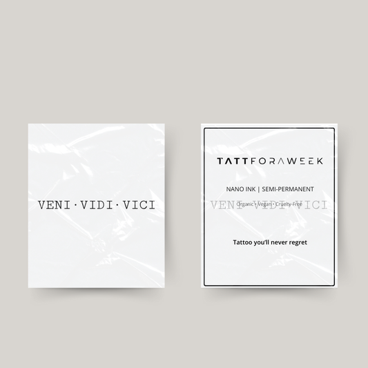 Tillfällig tatuering veni vidi vici