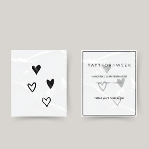 Tillfällig tatuering svartvita hjärtan