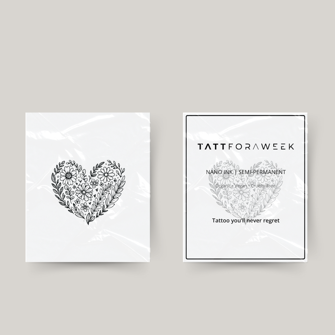 Tillfällig tatuering blommor hjärta