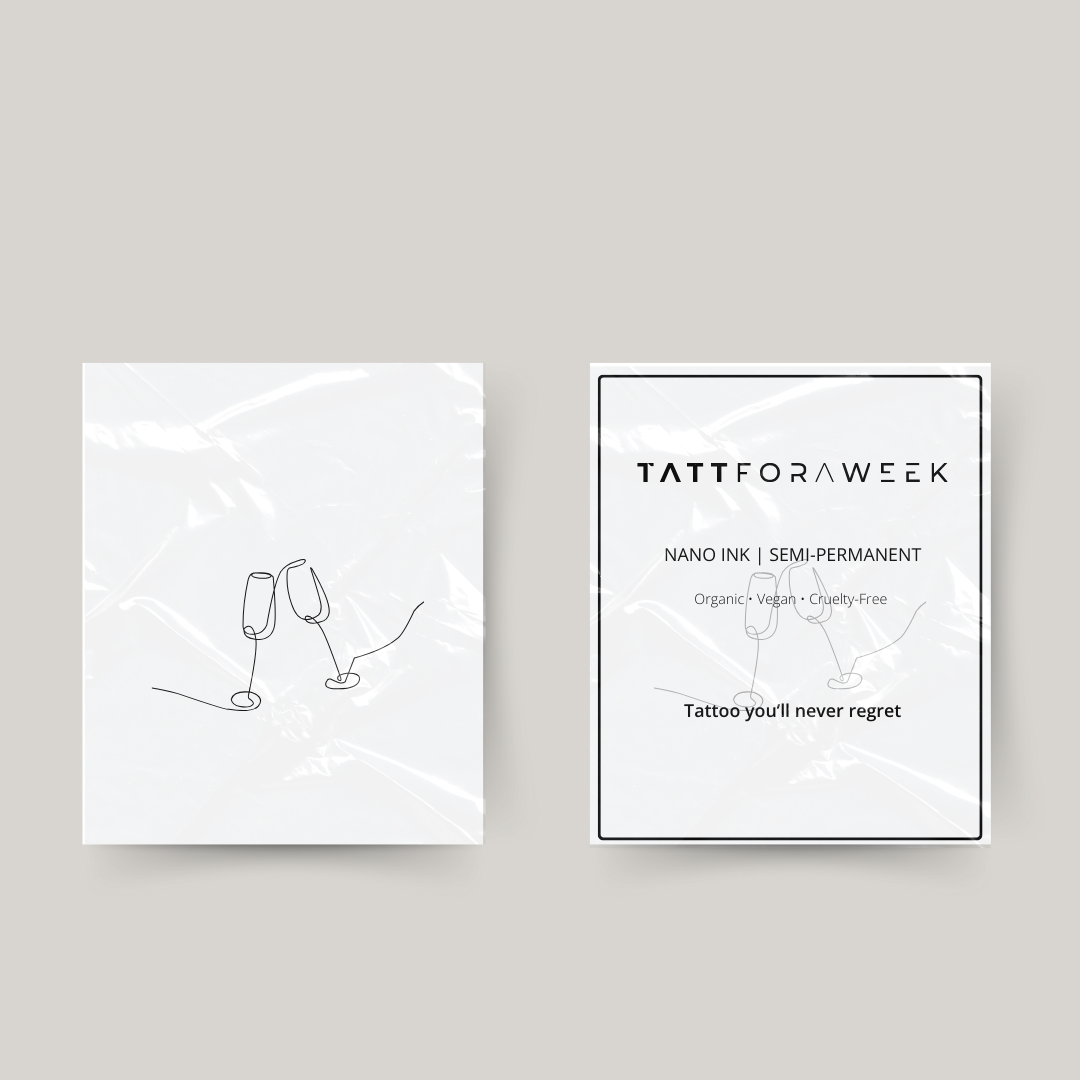 Tillfälliga tatueringschampagneglas