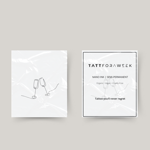 Tillfälliga tatueringschampagneglas