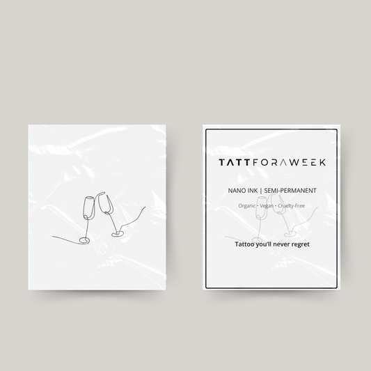 Tillfälliga tatueringschampagneglas