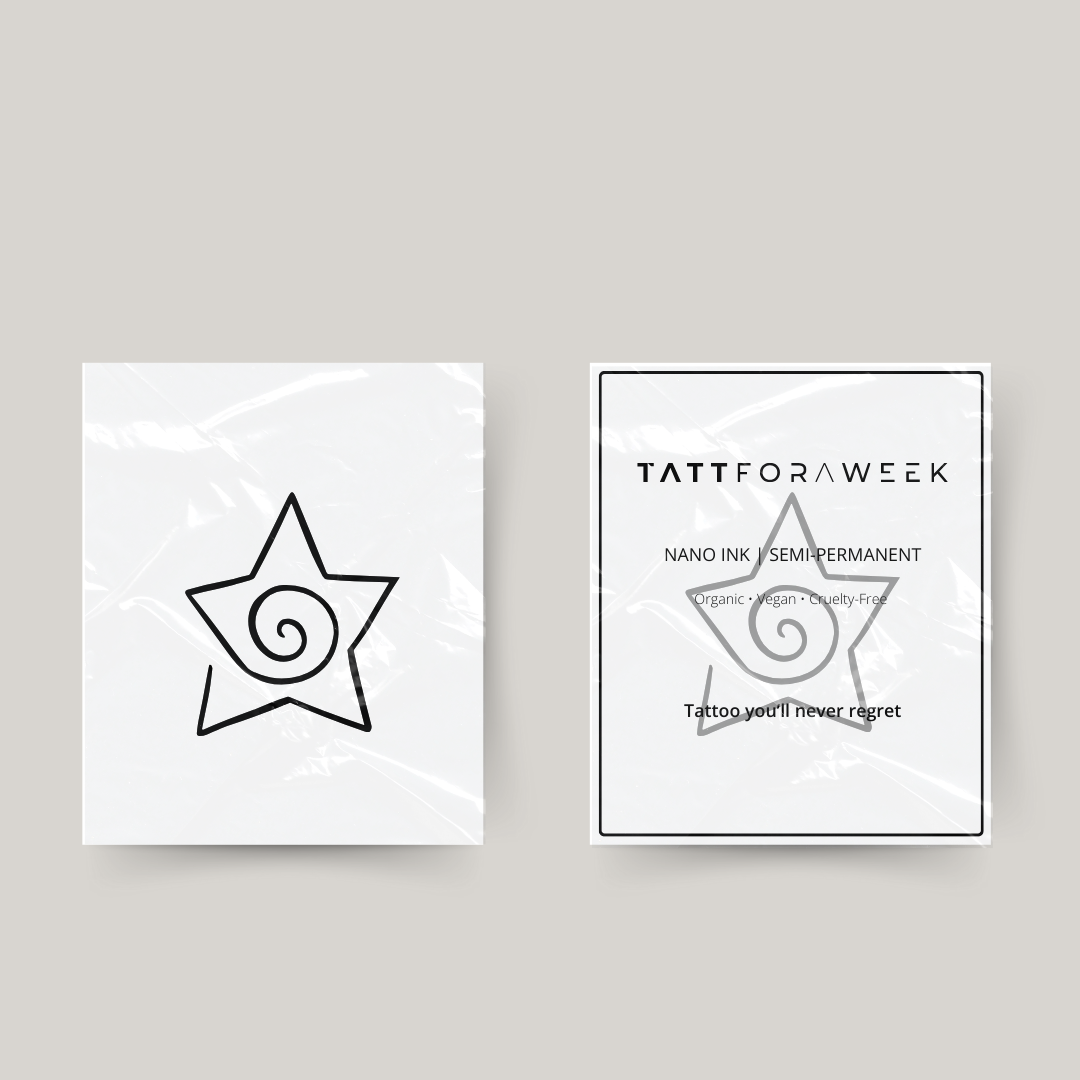 Tillfällig tatuering snurrande stjärna