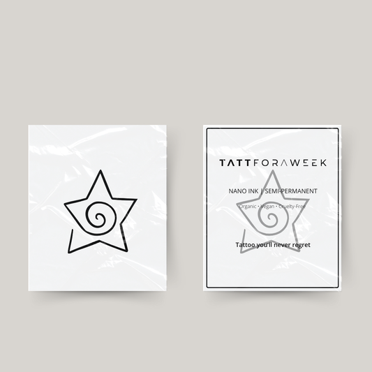 Tillfällig tatuering snurrande stjärna