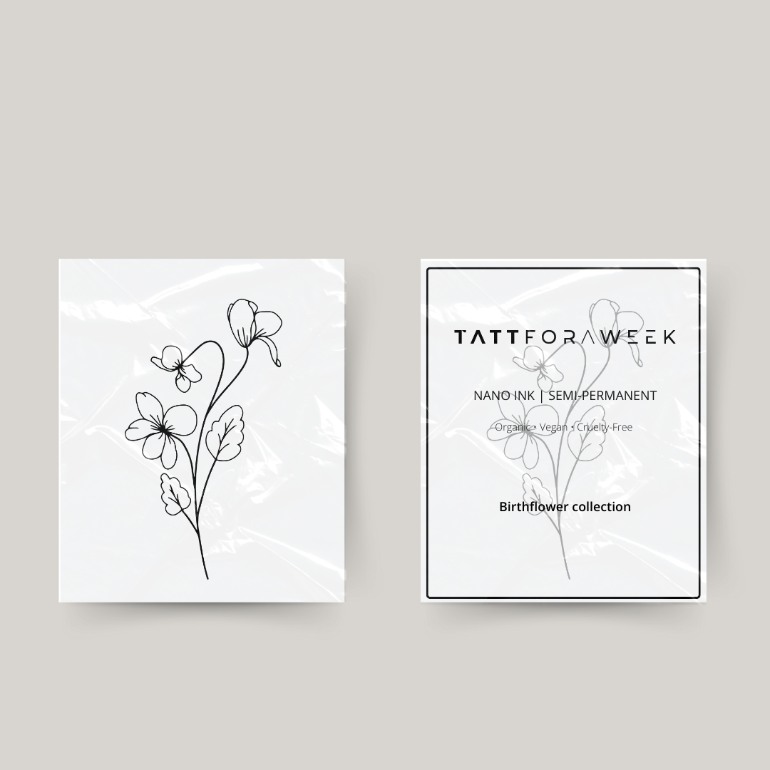 Tillfällig tatuering födelseblomma februari