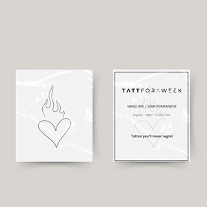 Tillfälligt tatueringshjärta i brand