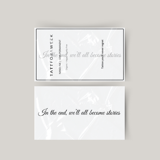 Tidig tatuering i slutändan kommer vi alla att bli berättelser