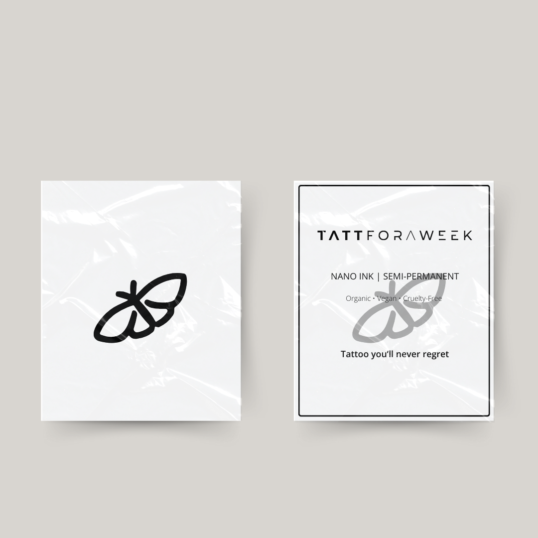 Tillfällig tatuering liten flygande fjäril