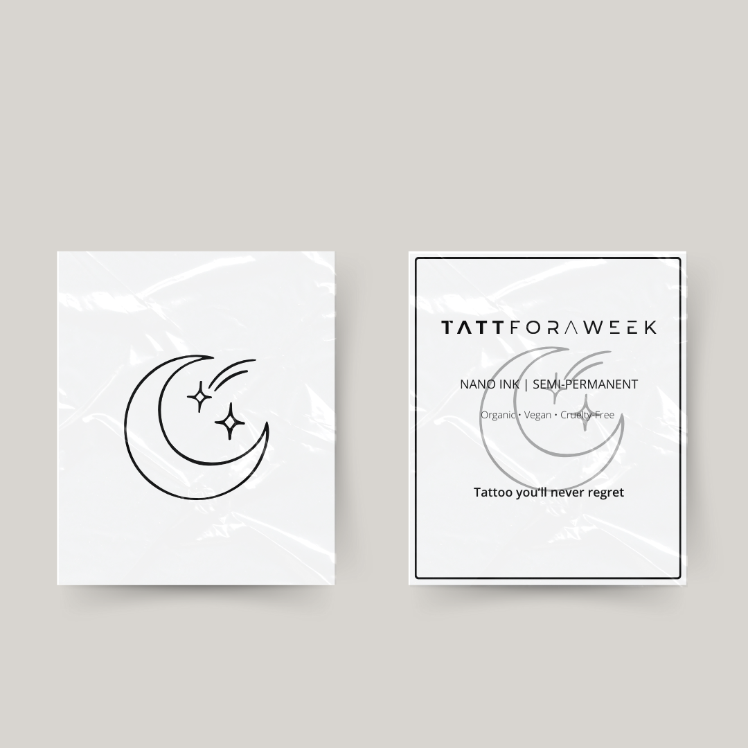 Tillfällig tatueringsmåne och stjärnfall