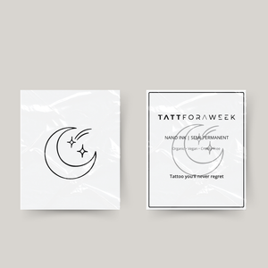 Tillfällig tatueringsmåne och stjärnfall