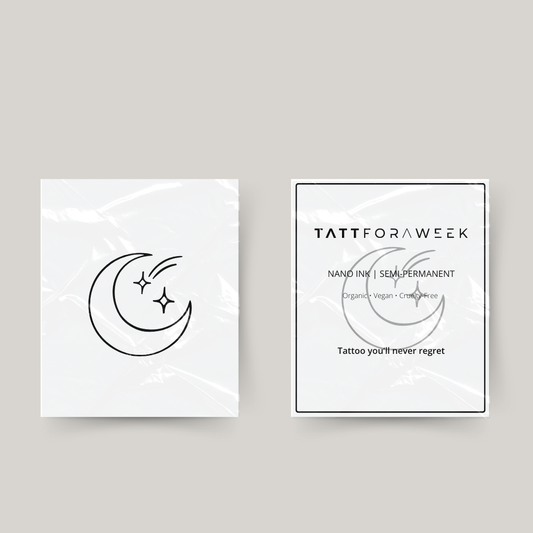 Tillfällig tatueringsmåne och stjärnfall