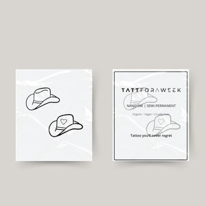 Tillfällig matchande tatuering cowboyhattar