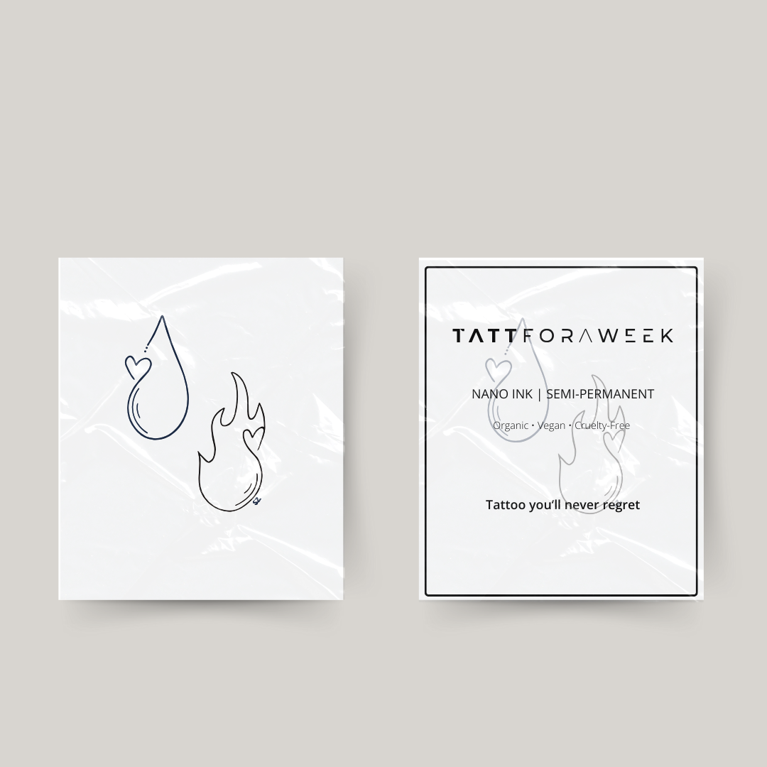 Tillfällig matchande tatuering vatten & eld