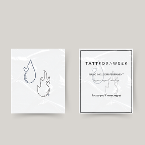 Tillfällig matchande tatuering vatten & eld