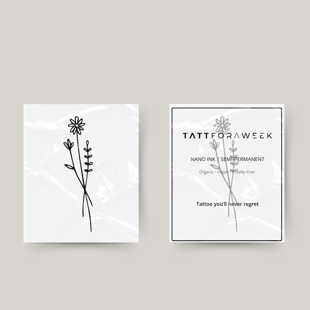 Tillfälliga tatueringsplockade blommor