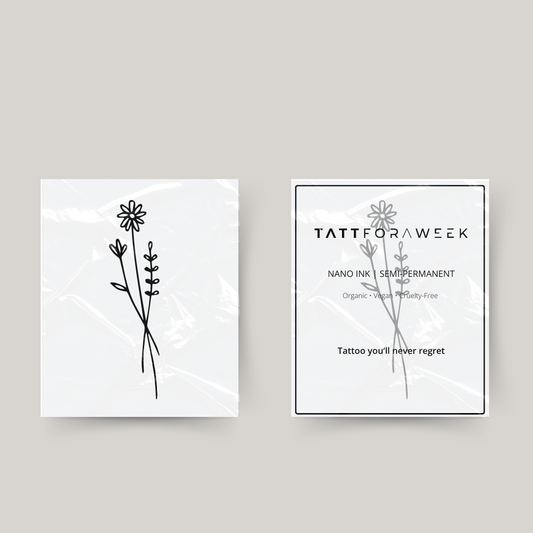 Tillfälliga tatueringsplockade blommor