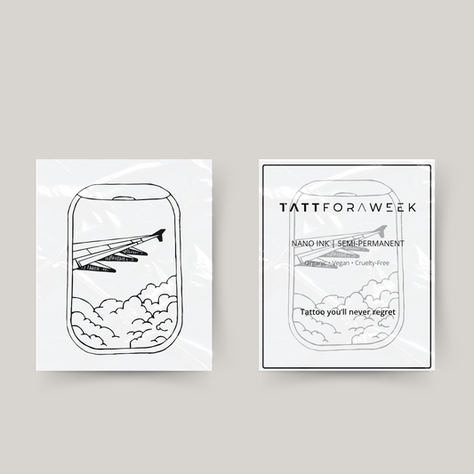 Tillfälligt tatuering flygplansfönster