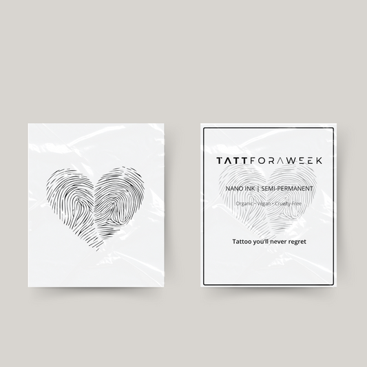 Tillfälligt tatuering hjärta fingeravtryck