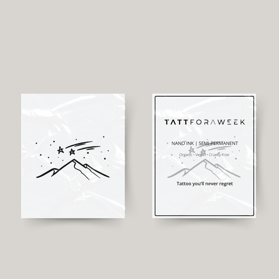 Tillfällig tatuering bergsutsikt