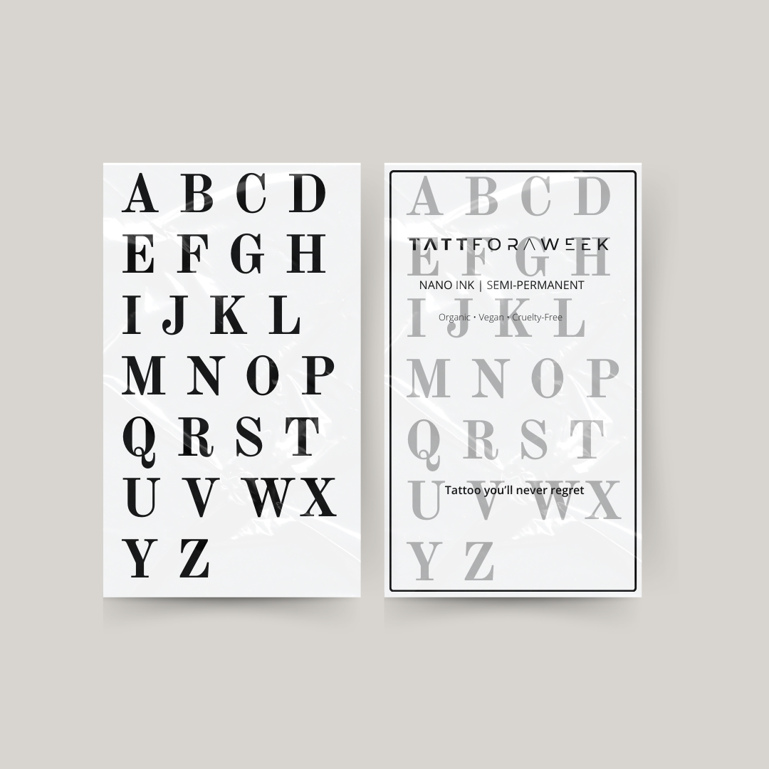 Tillfälliga tatuering bokstäver