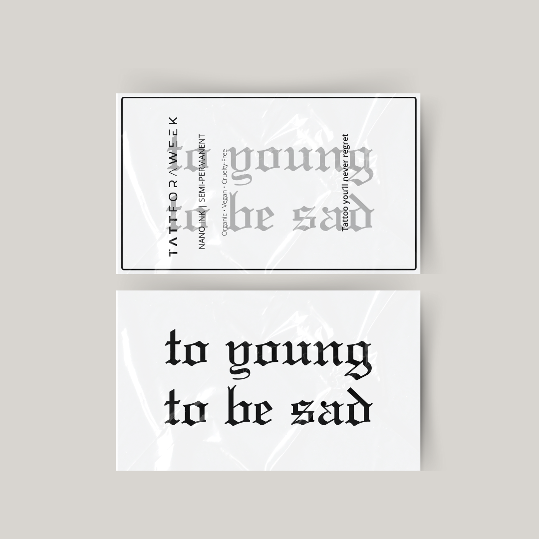 Tillfällig tatuering till ung för att vara ledsen