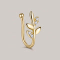 Nep neuspiercing clip blaadjes goud