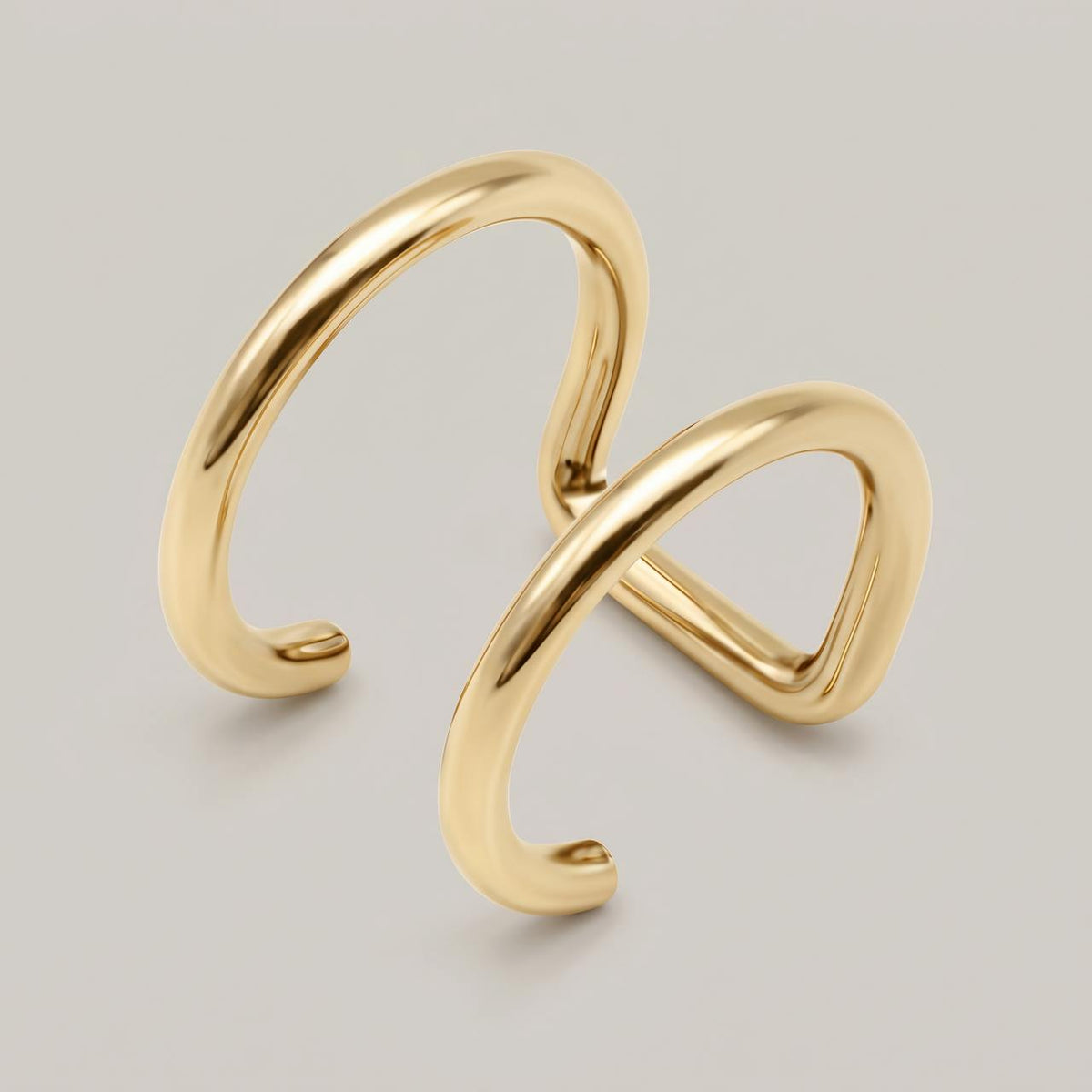 Ear cuff dubbel goud