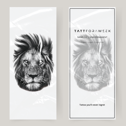 Stor falsk tatuering arg lejon