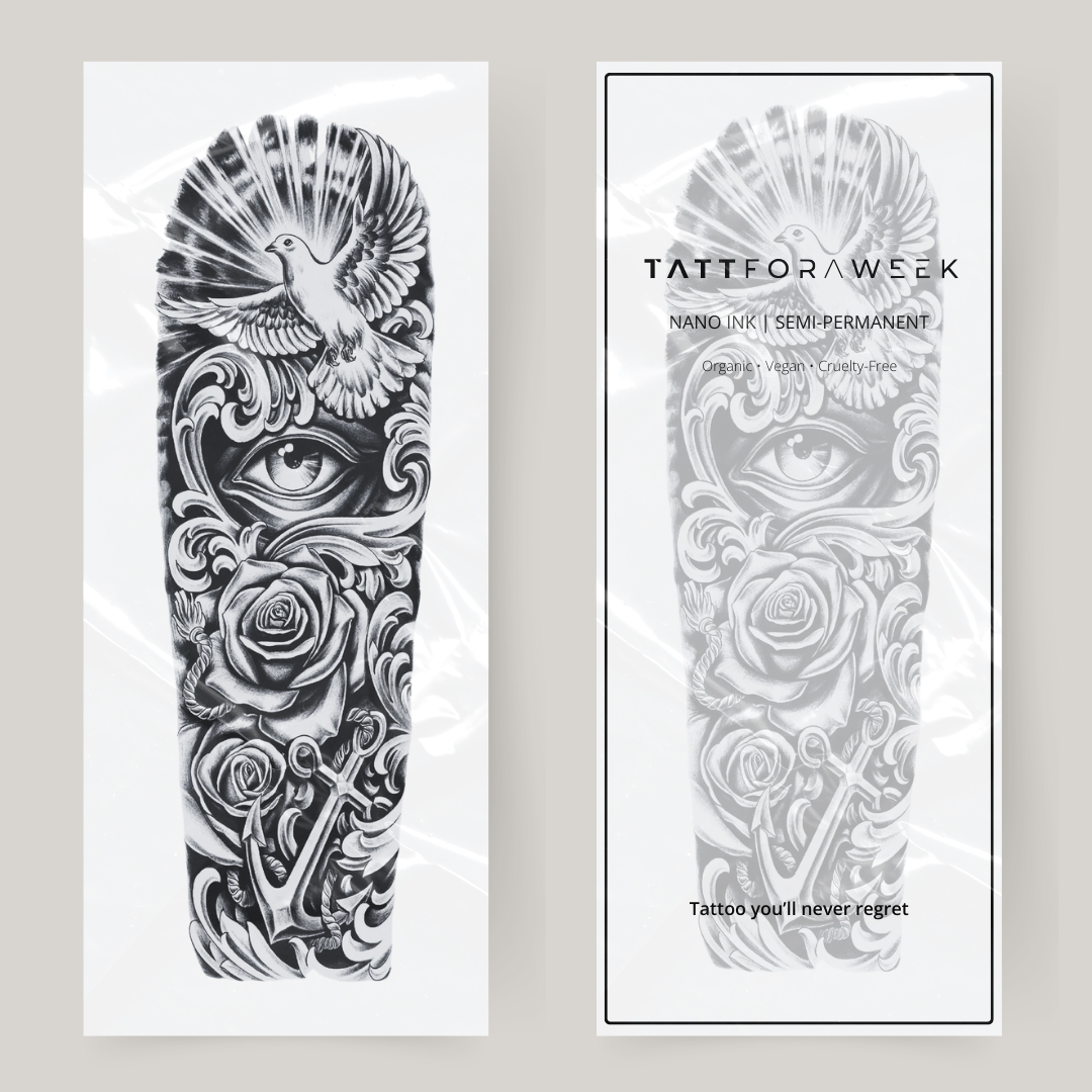 Fake tatuering sleeve frihet