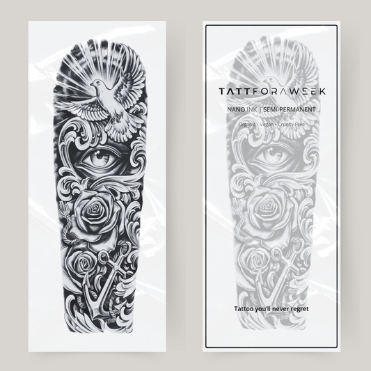 Fake tatuering sleeve frihet