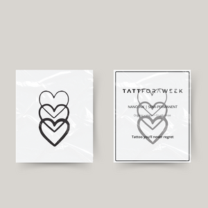 Tillfällig tatuering tre hjärtan