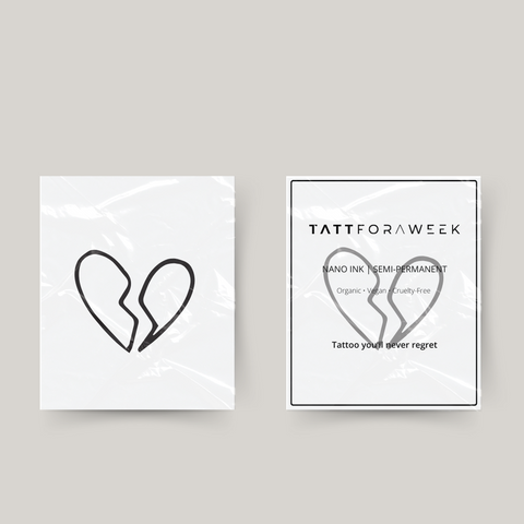 Tillfällig tatuering brustet hjärta