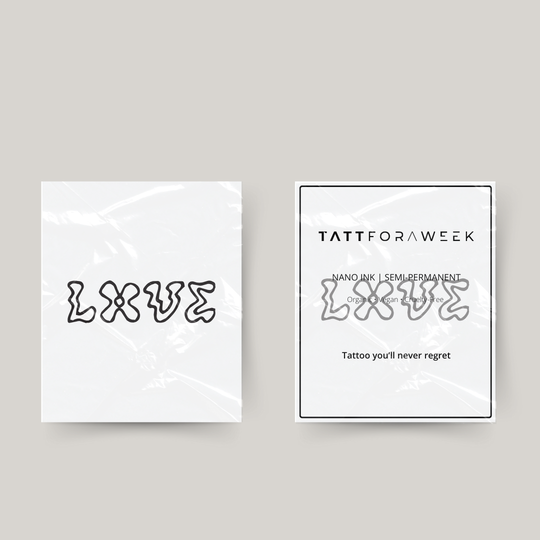 Tijdelijke tattoo love hippie