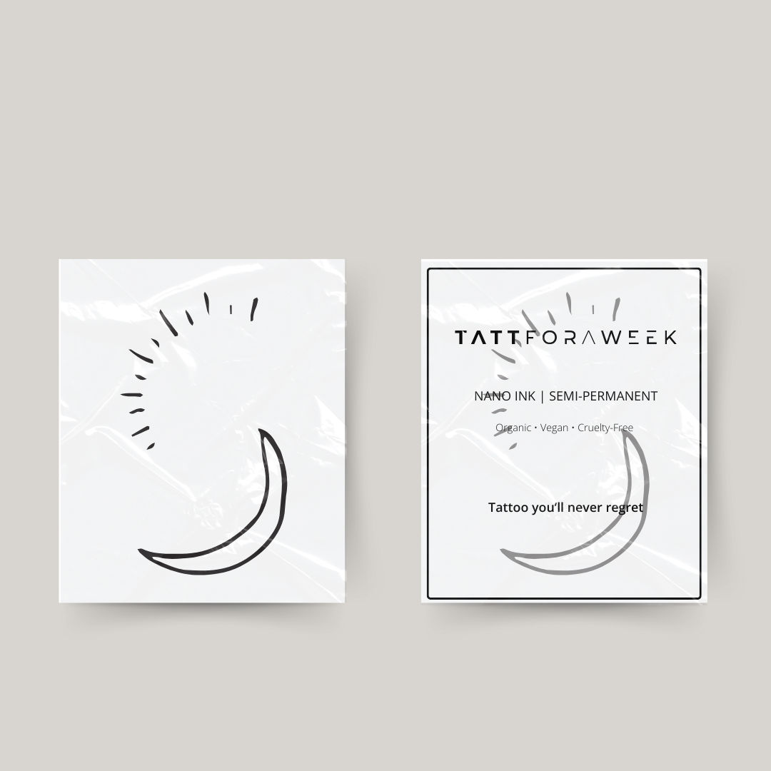 Tillfällig tatuering måne och solstrålar